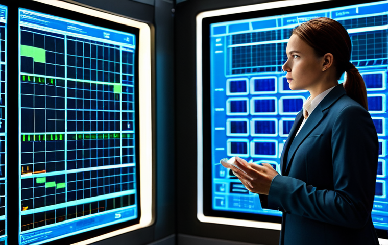 A highly focused professional individual, gender-neutral, wearing a modern, modest business suit. They are standing in a sleek, futuristic control room, intently studying a large, glowing holographic display that visualizes complex strategic data. Their hands are naturally placed, perhaps resting lightly on a console. The scene emphasizes intellectual depth and strategic thinking. Fully clothed, appropriate attire, safe for work, professional, perfect anatomy, correct proportions, natural pose, well-formed hands, proper finger count, natural body proportions, professional photography, high-resolution, high-quality.