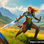 블레이드소울 레볼루션 보스 몬스터 리스폰 타이밍 - A dynamic, action-packed scene of a diverse group of fantasy adventurers battling the "Golden Deva" ...