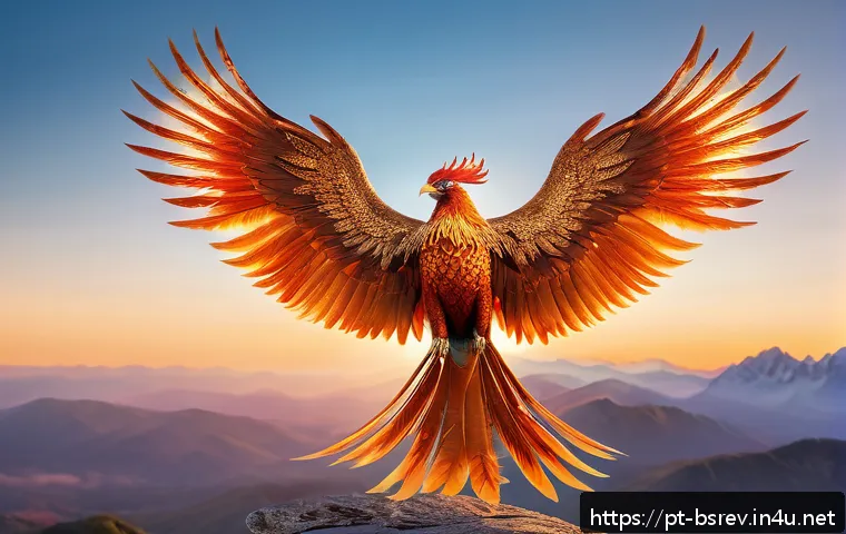 블레이드소울 레볼루션 탈 것 시스템 공략 - A majestic celestial phoenix mount soaring gracefully over a vibrant fantasy landscape during sunris...