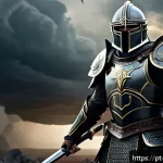 Home 23 블레이드소울 레볼루션 아이템 잠재 옵션 분석 - A fierce warrior clad in heavy armor with intricate engravings, standing confidently on a battlefiel...